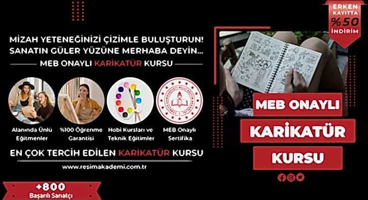 Karikatür Kursu Fiyatları – Erken Kayıtta %50 İndirim