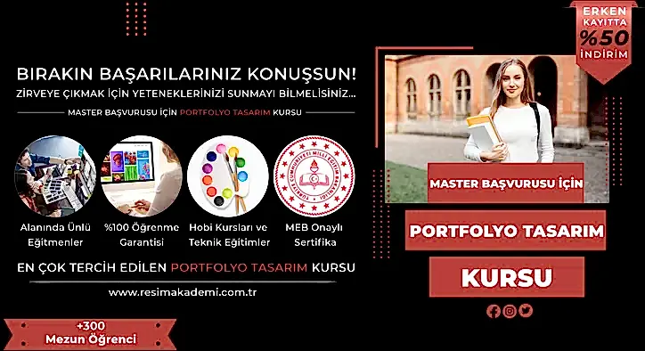 Master Başvurusu İçin Portfolyo Tasarım Kursu Fiyatları – Erken Kayıtta %50 İndirim