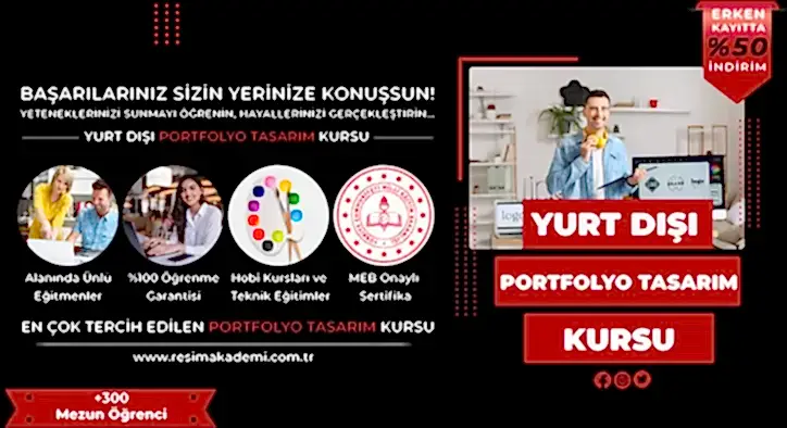 Yurt Dışı Portfolyo Tasarım Kursu Fiyatları – Erken Kayıtta %50 İndirim